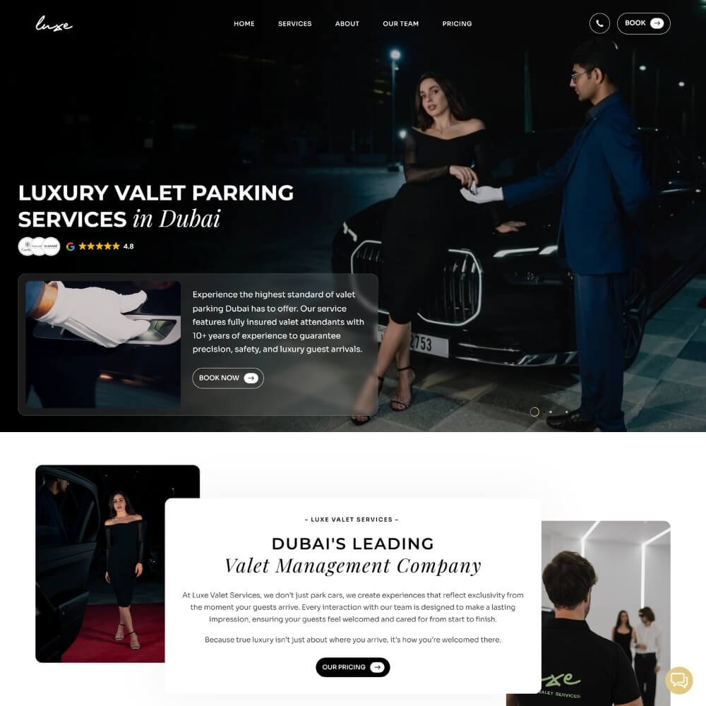 Luxe Valet Services Website